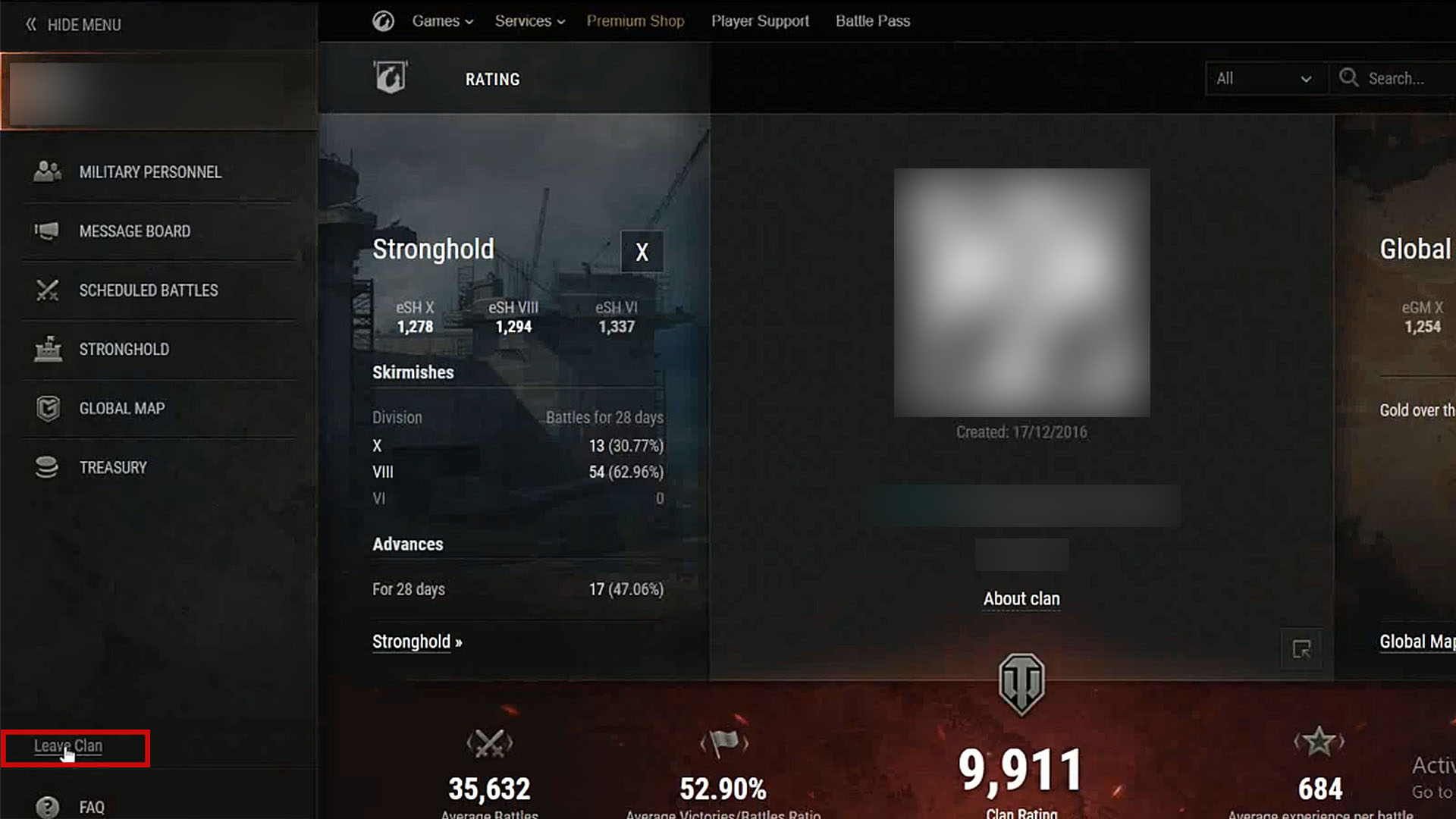 4\. Click on the "Leave Clan" option