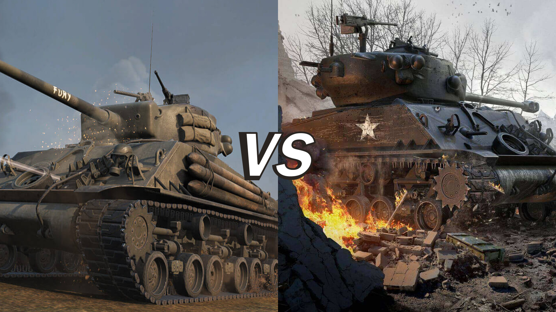 Comparing M4A3E8 Fury and the regular M4A3E8 Sherman Tank