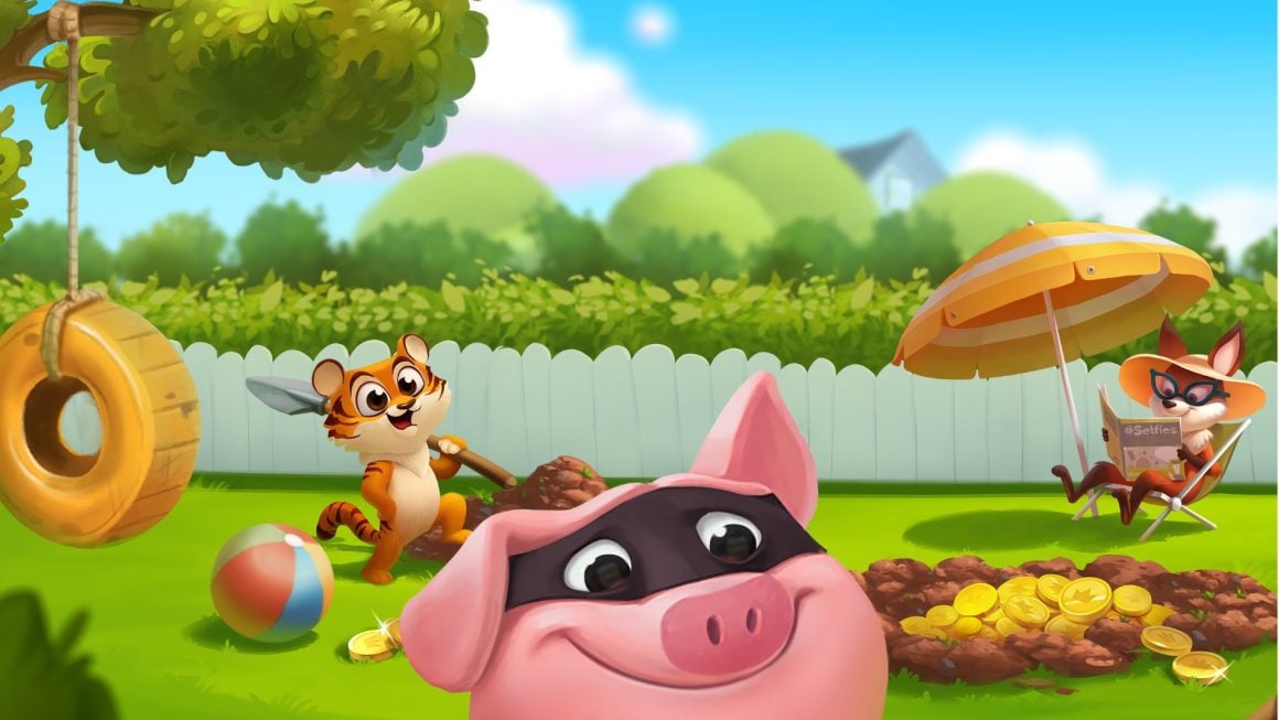Coin Master free spins: Coin Master pig, tiger, and fox enjoying the game.