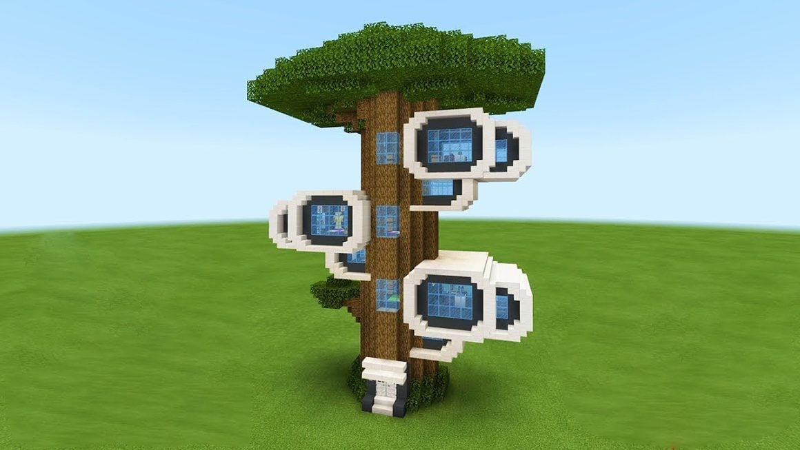 minecraft tree house designs